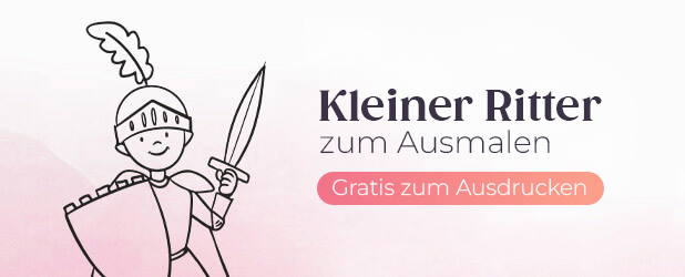 Banner mit Hinweis für einen Ritter zum Ausmalen